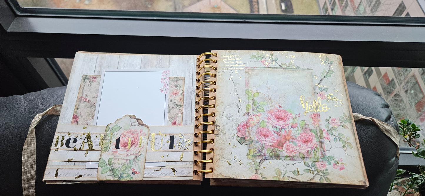 Vintage Pink Rose Junk Journal