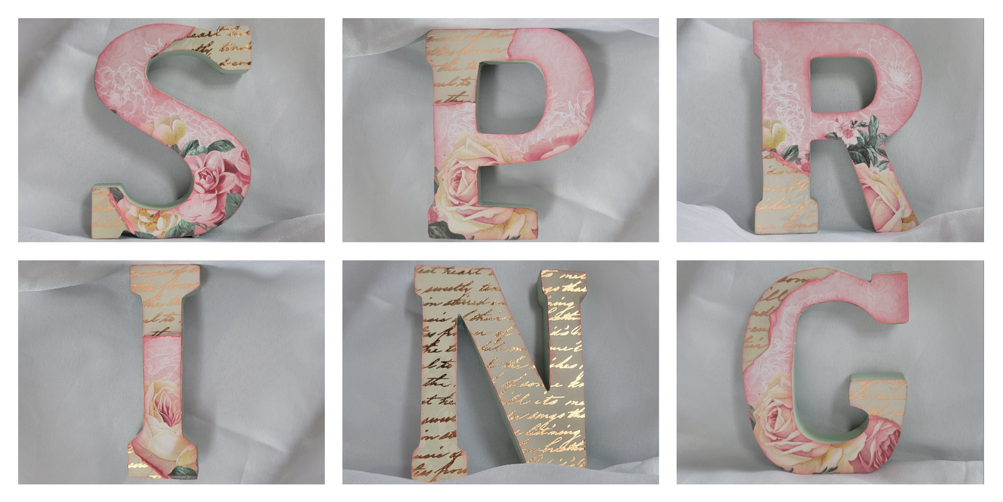 "SPRING" Wooden Stand Up Letter