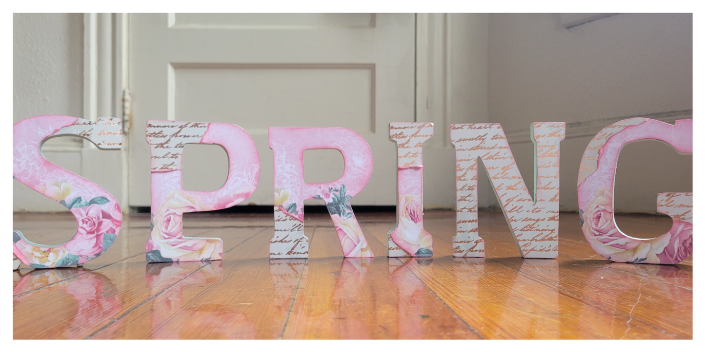 "SPRING" Wooden Stand Up Letter