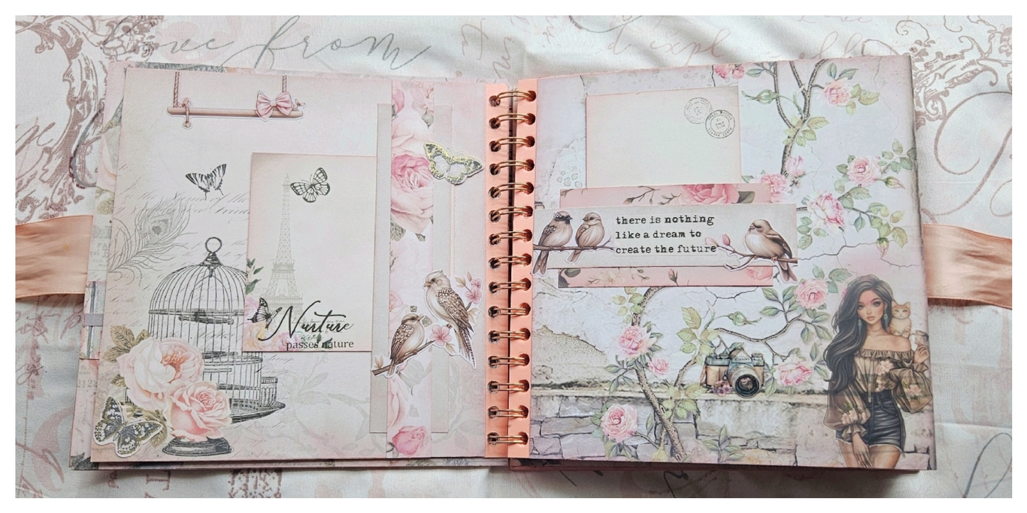 Pink Blooming Garden of Memories Junk Journal