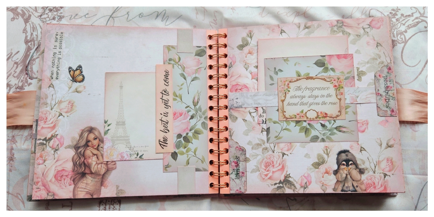 Pink Blooming Garden of Memories Junk Journal