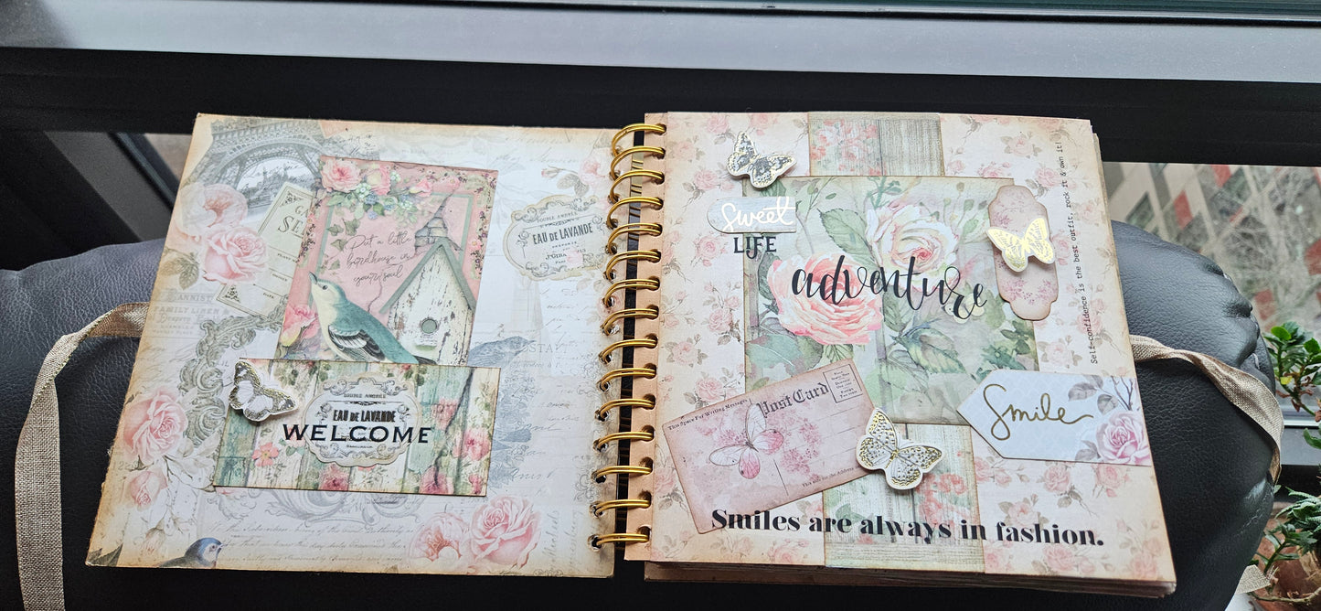 Vintage Pink Rose Junk Journal