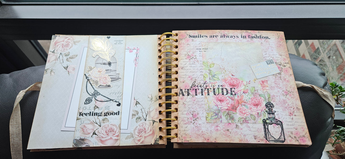 Vintage Pink Rose Junk Journal
