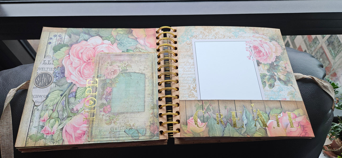Vintage Pink Rose Junk Journal