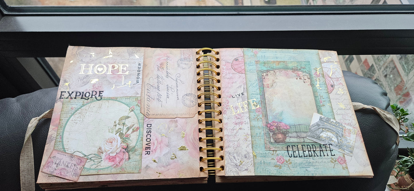 Vintage Pink Rose Junk Journal