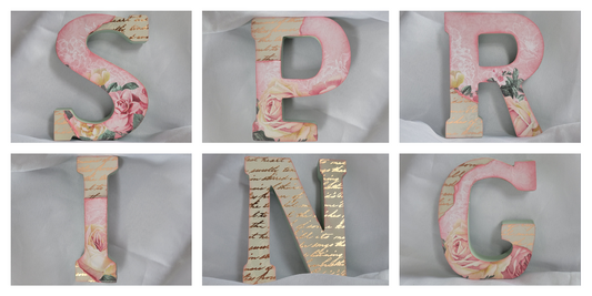 "SPRING" Wooden Stand Up Letter