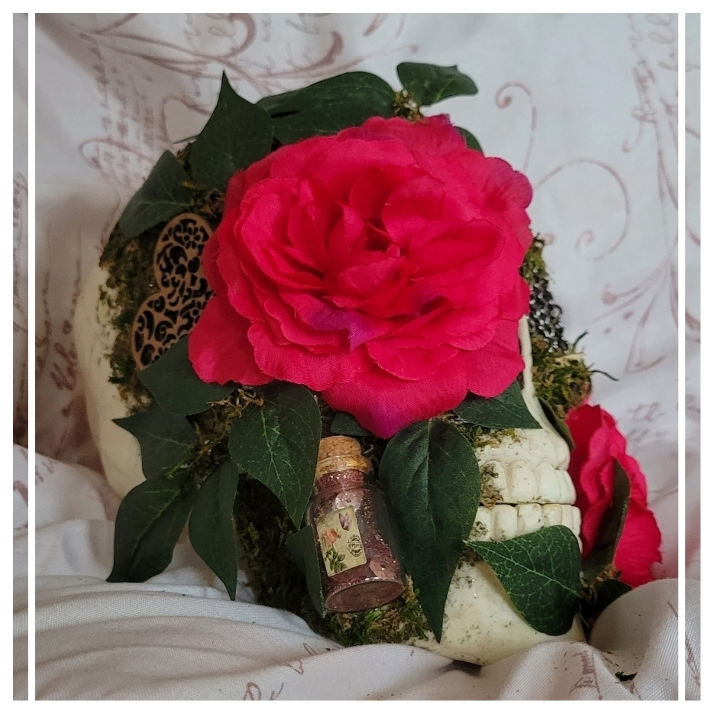 Pink Rose Garden Skull
