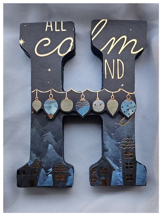 "HOLIDAY" Silent Night Wooden Stand Up Letters