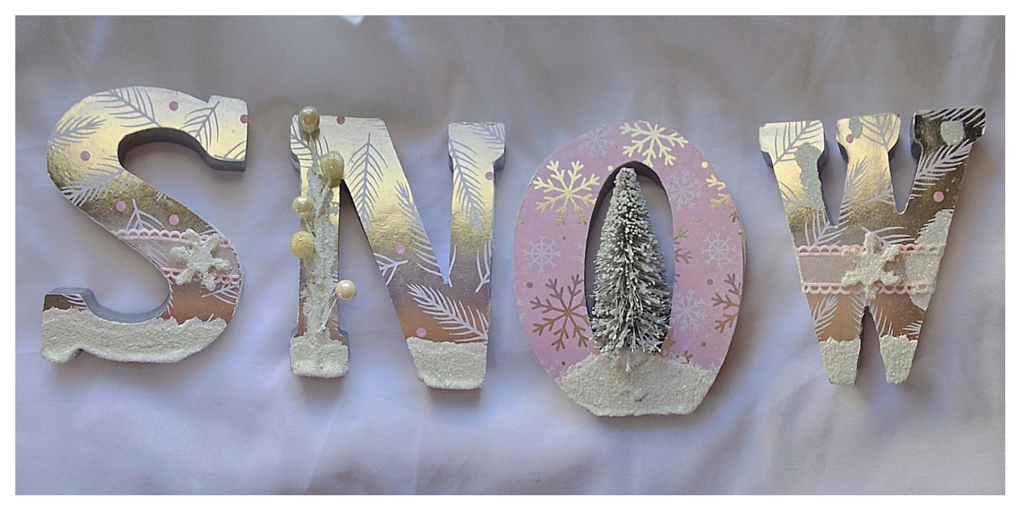 "SNOW" Wooden Stand Up Letter