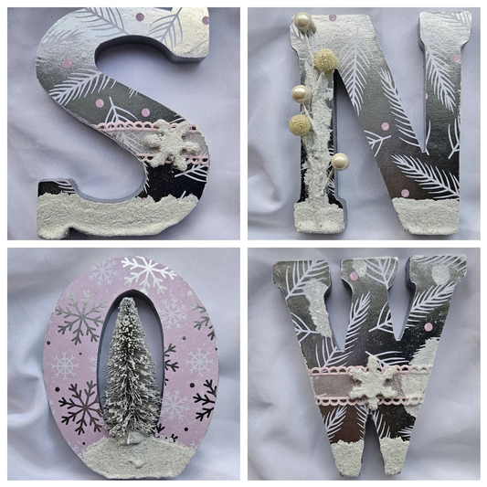 "SNOW" Wooden Stand Up Letter