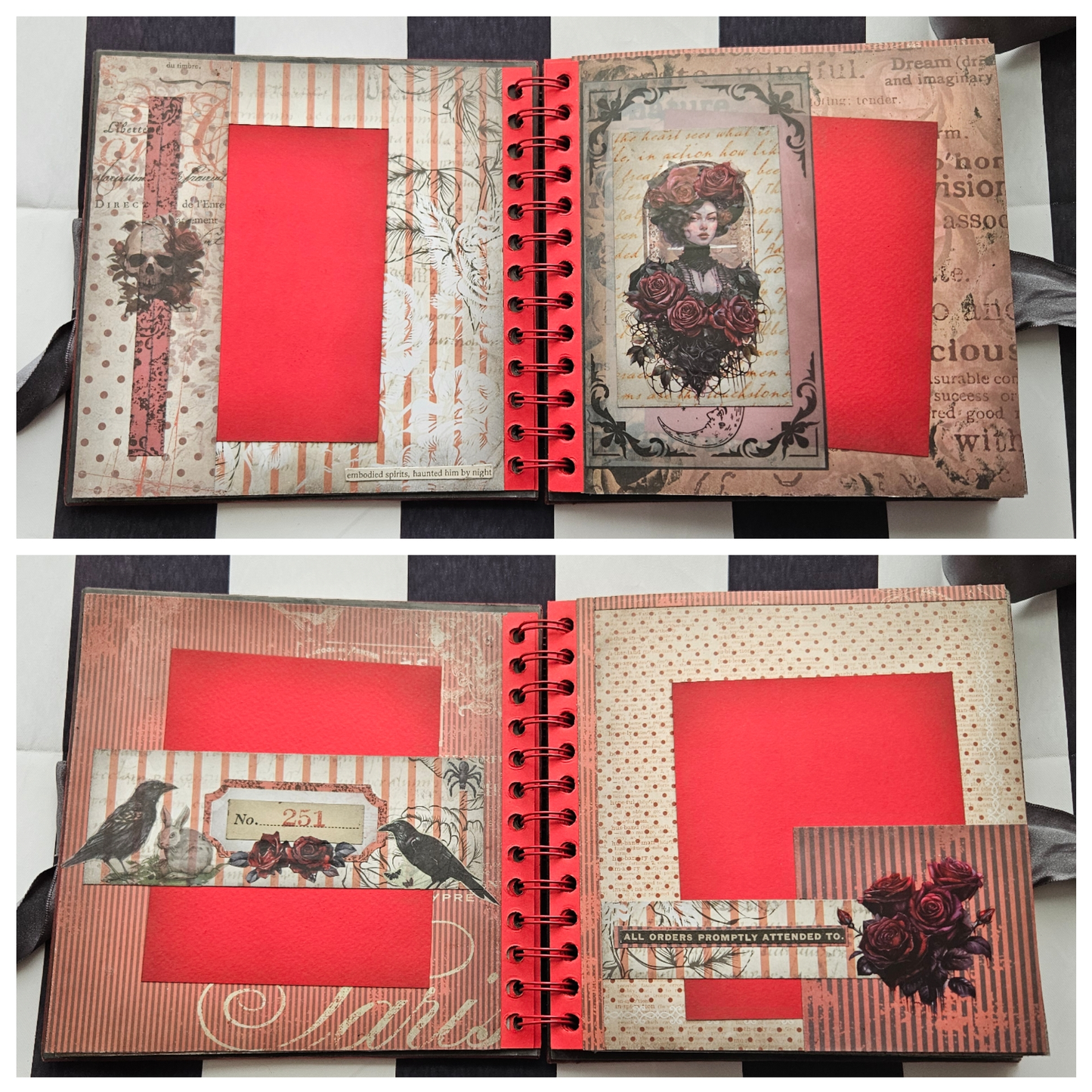 Gothic Red Rose Junk Journal