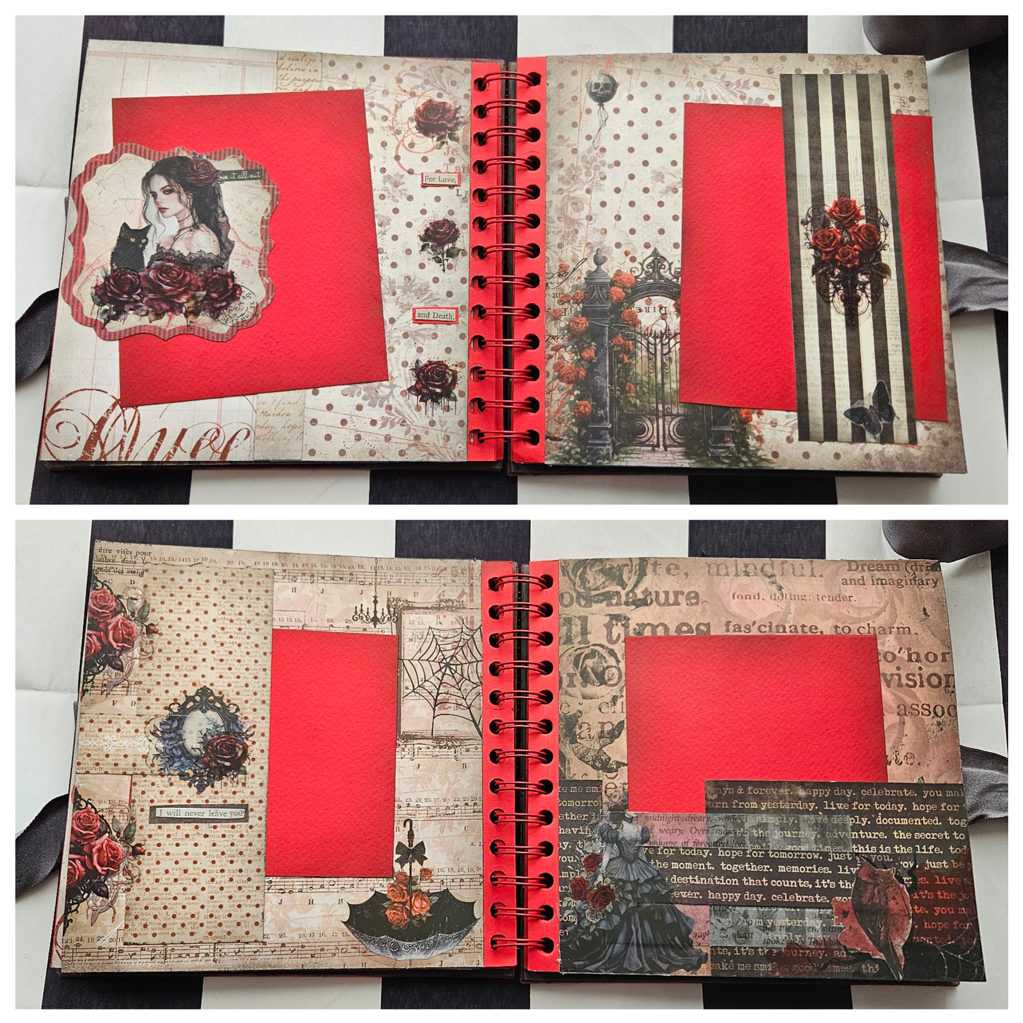 Gothic Red Rose Junk Journal