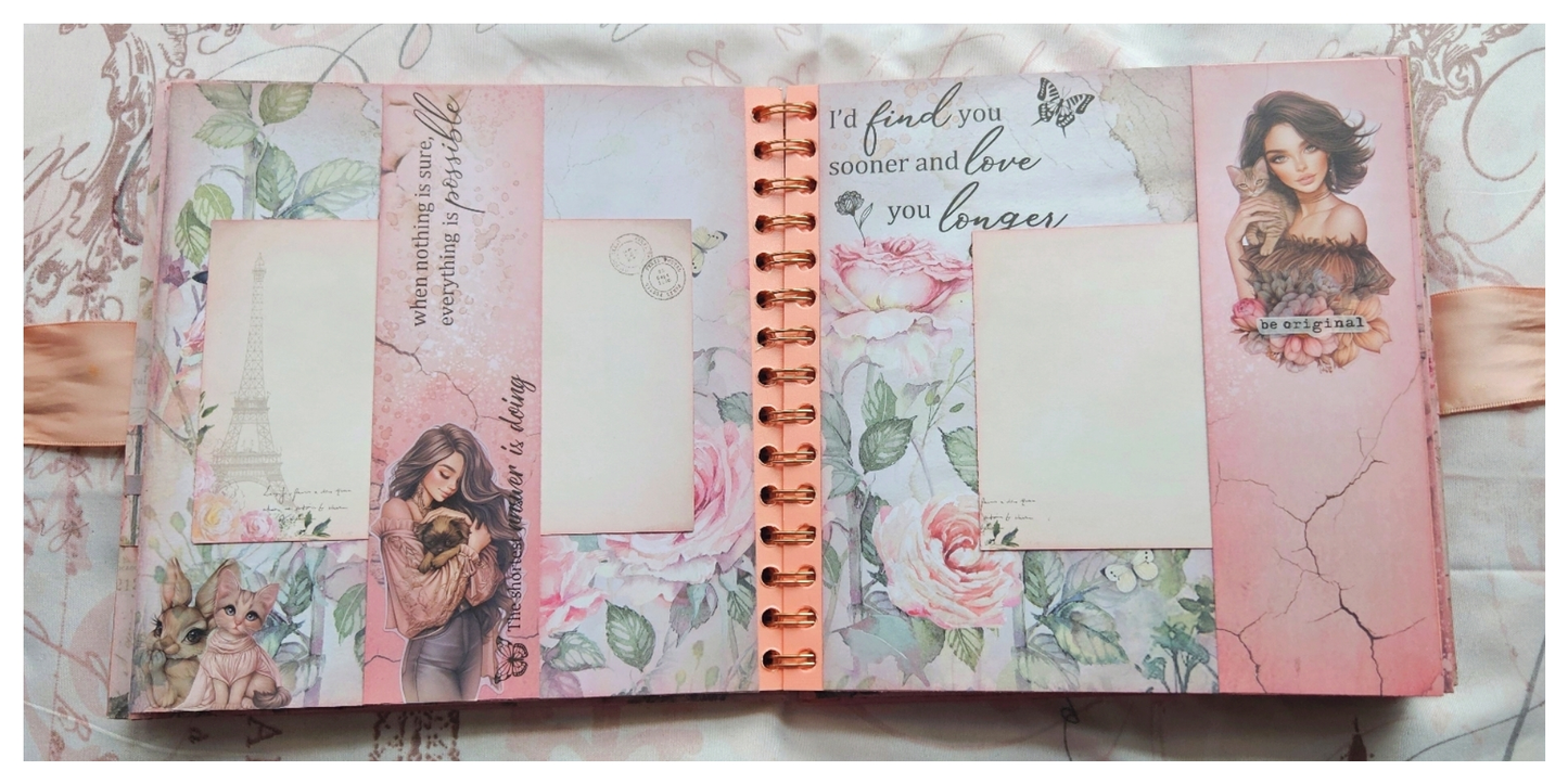 Pink Blooming Garden of Memories Junk Journal