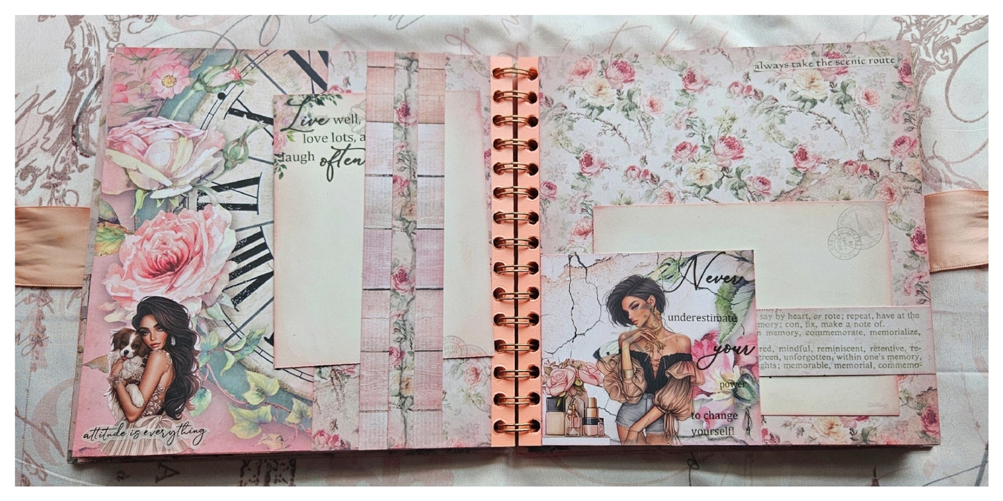 Pink Blooming Garden of Memories Junk Journal