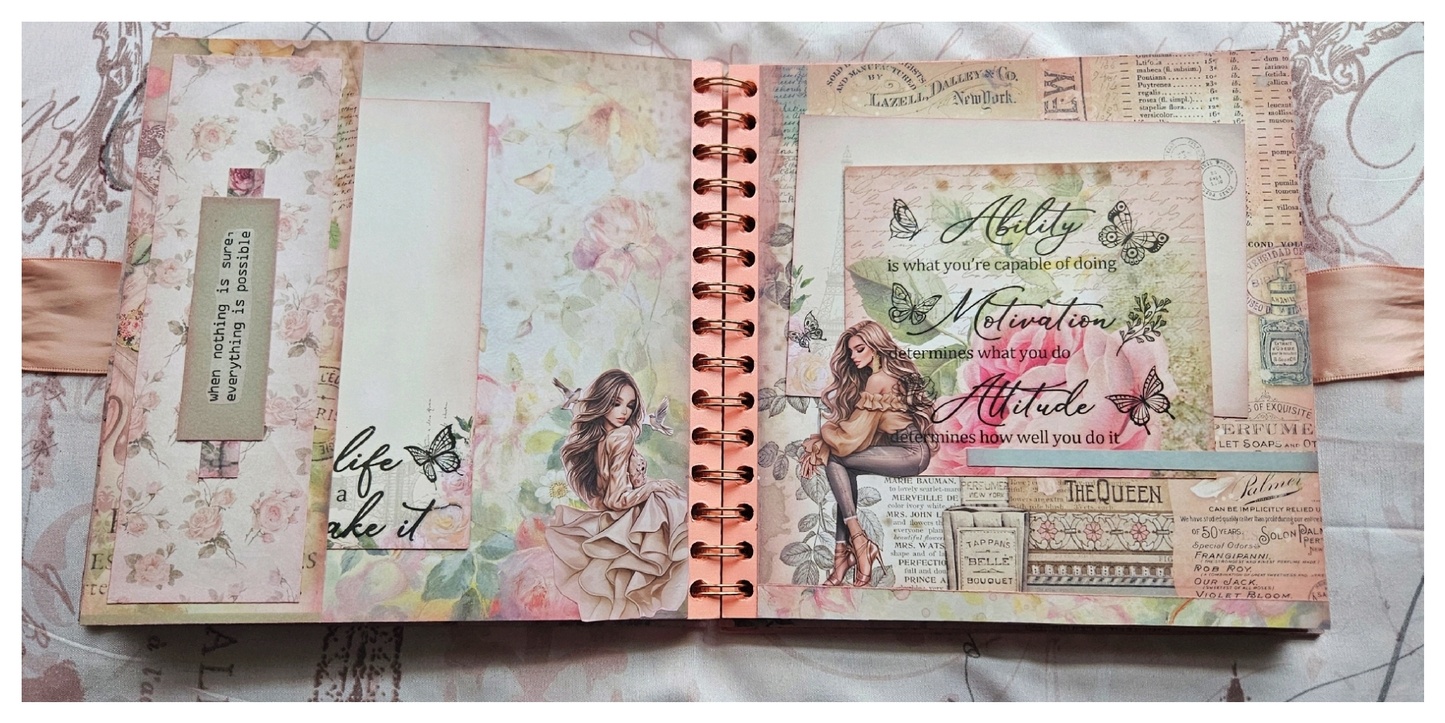 Pink Blooming Garden of Memories Junk Journal