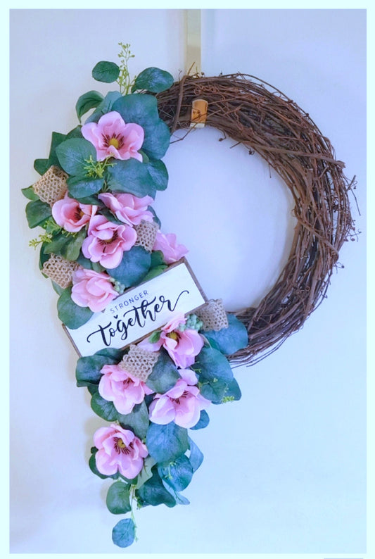 Pink Poppy Spring Wreath